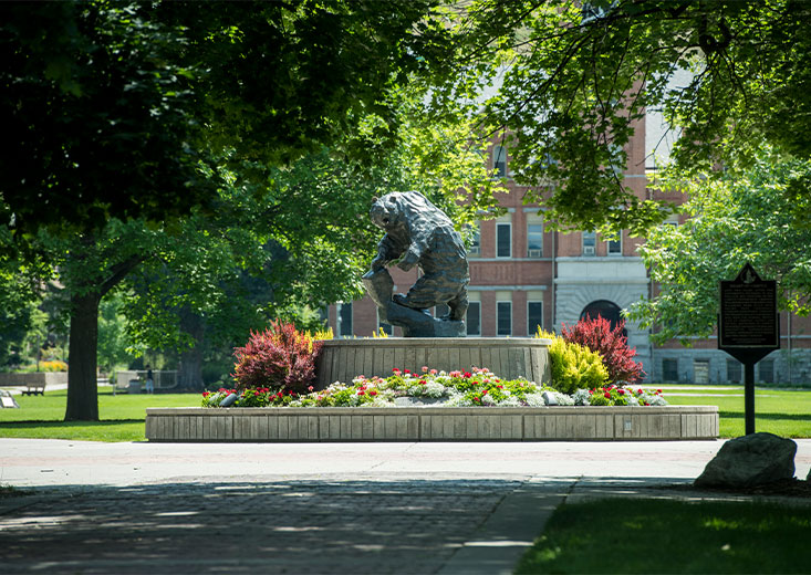 Statue of Monte, Grizzly Bear, University of Montana's Mascot