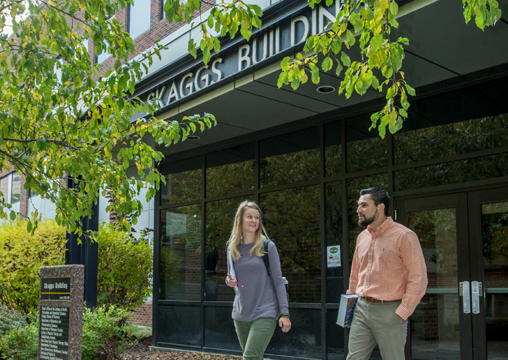 students outside Skaggs Building